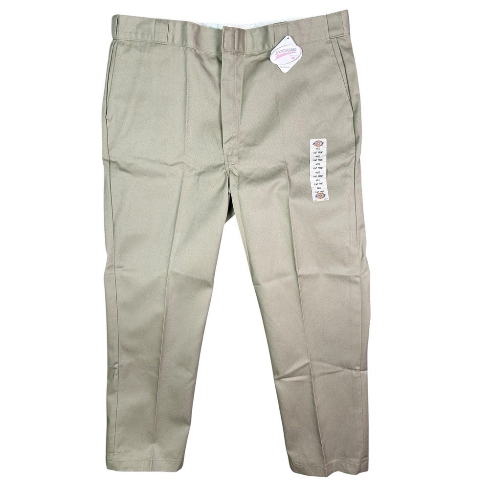 Dickies‎ Mens 44x32 Khaki Work Pants Straight Fit Scotchgard Protector NEW